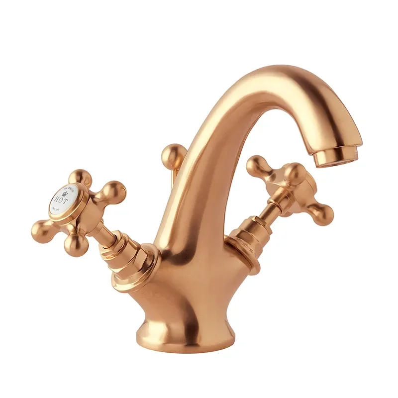 bayswater victrion brushed copper crosshead mono basin mixer tap