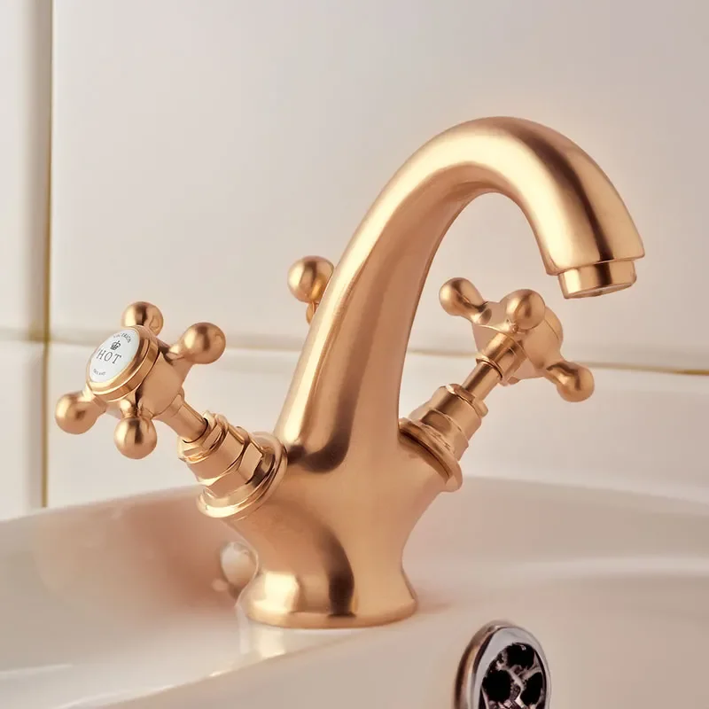 BC Designs victrion brushed copper crosshead mono basin mixer tap