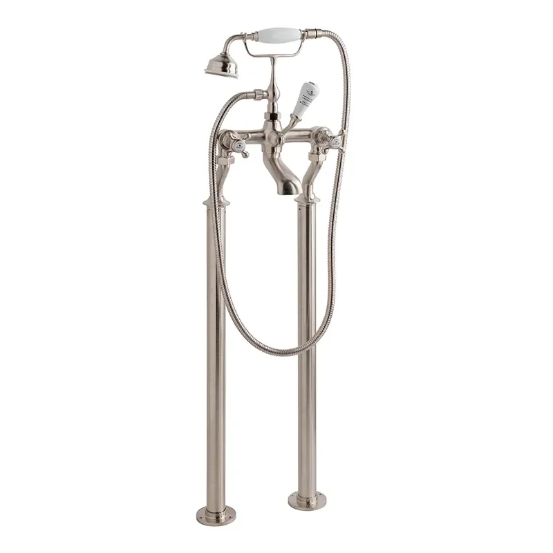 BC Designs victrion brushed nickel crosshead deck mounted bath shower mixer tap