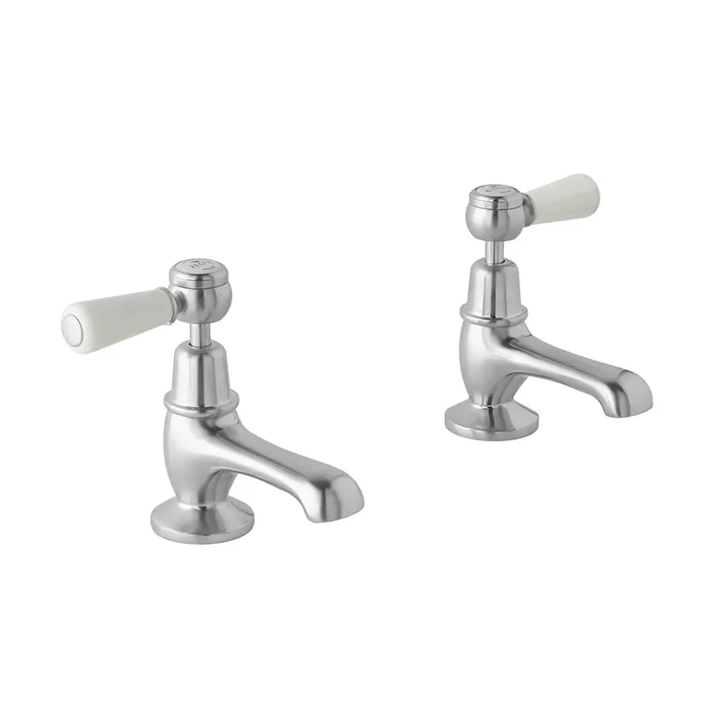 BC Designs victrion brushed chrome lever basin pillar taps