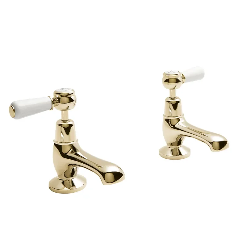 BC Designs victrion gold lever basin pillar taps