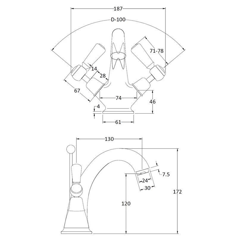 bayswater victrion chrome lever mono basin mixer tap