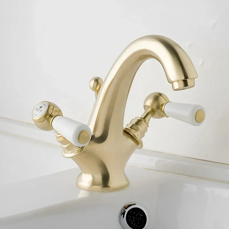BC Designs victrion brushed gold lever mono basin mixer tap