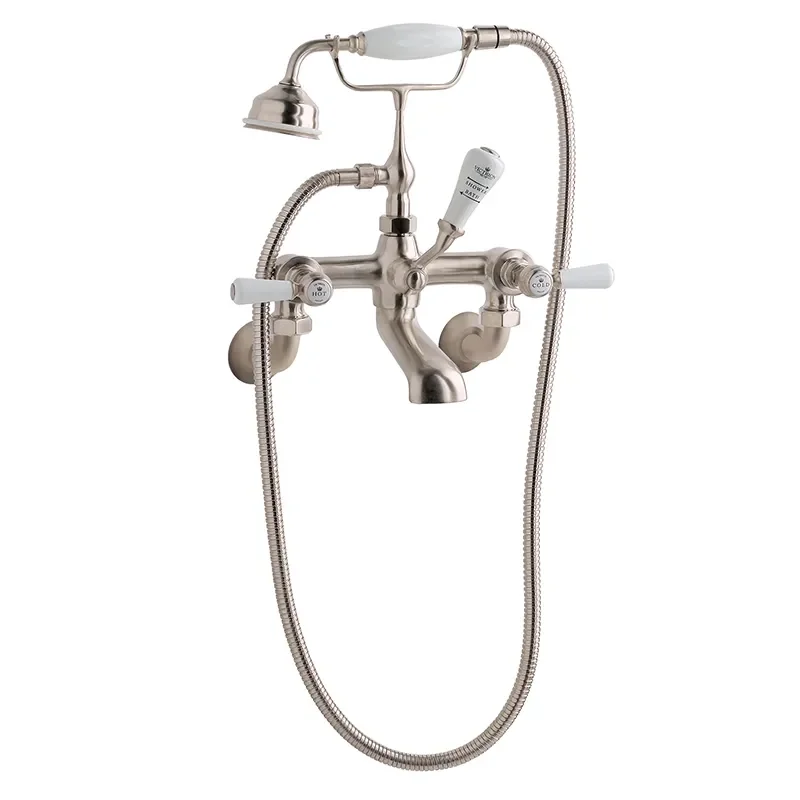 BC Designs victrion brushed nickel lever wall mounted bath shower mixer tap