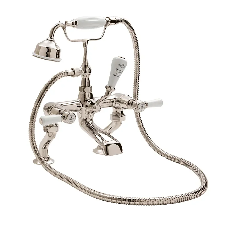 BC Designs victrion nickel lever deck mounted bath shower mixer tap