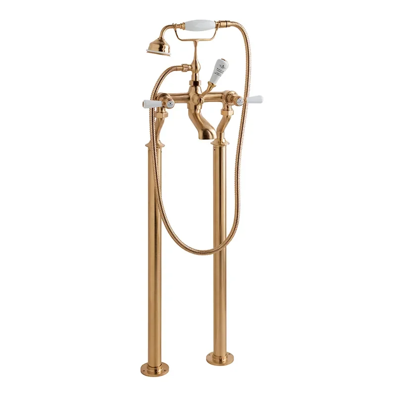BC Designs victrion brushed copper lever deck mounted bath shower mixer tap