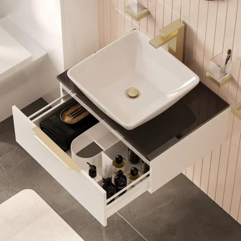 jivana small bath suite 600 white sink cabinet wc toilet gold