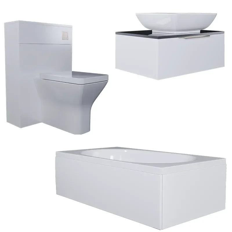 jivana small bath suite 600 white sink cabinet wc toilet gold