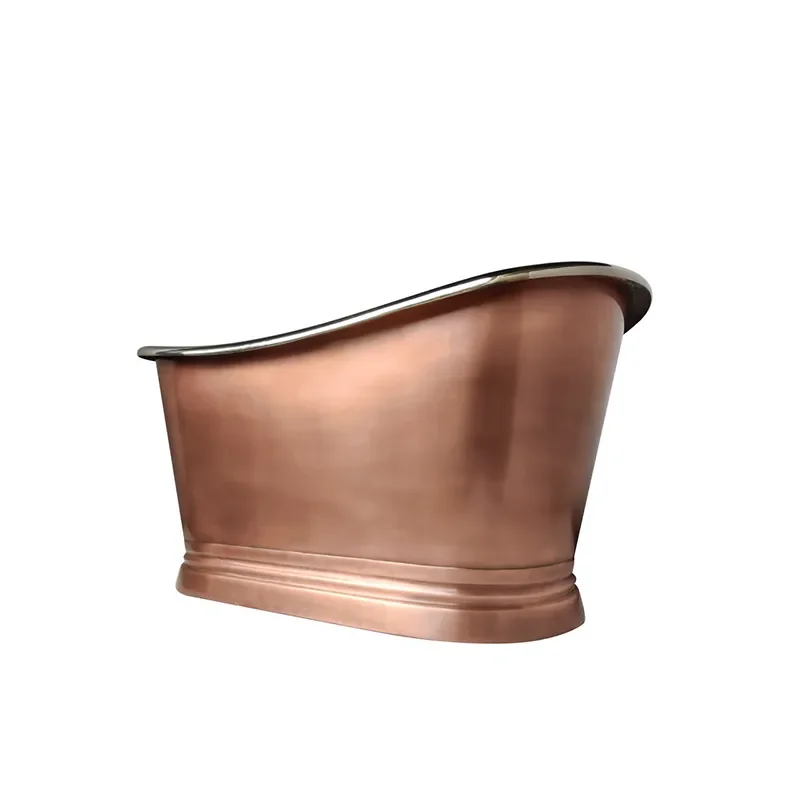 bc designs 1500 copper boat bath with inner nickel & outer antique copper