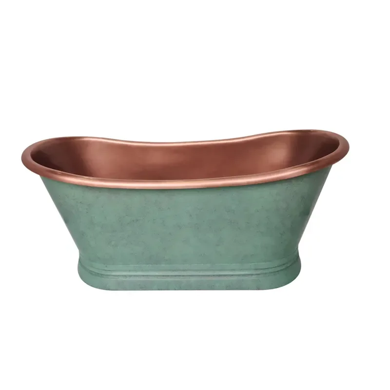 bc designs 1700 copper boat bath verdigris green
