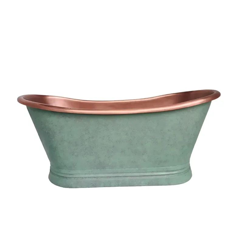 bc designs 1500 copper boat bath verdigris green
