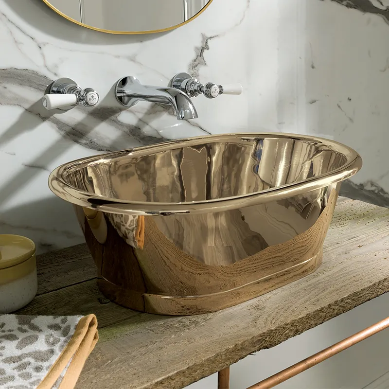 bc designs brass countertop basin 530mm with inner brass & outer brass