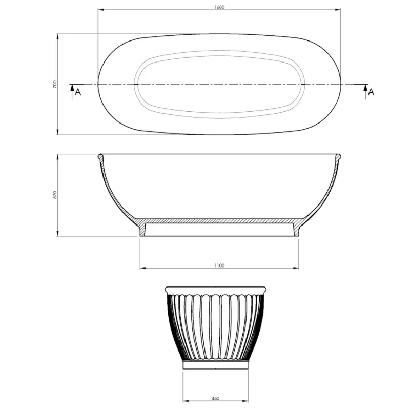 bc designs casini 1700 white freestanding bath