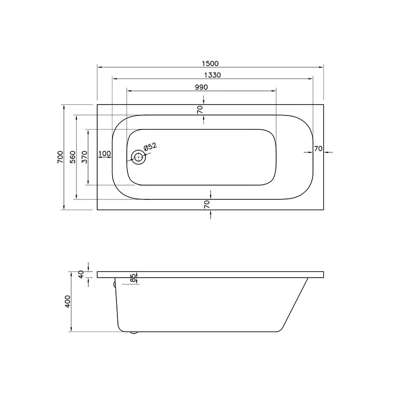 bc designs modica 1500 white bath