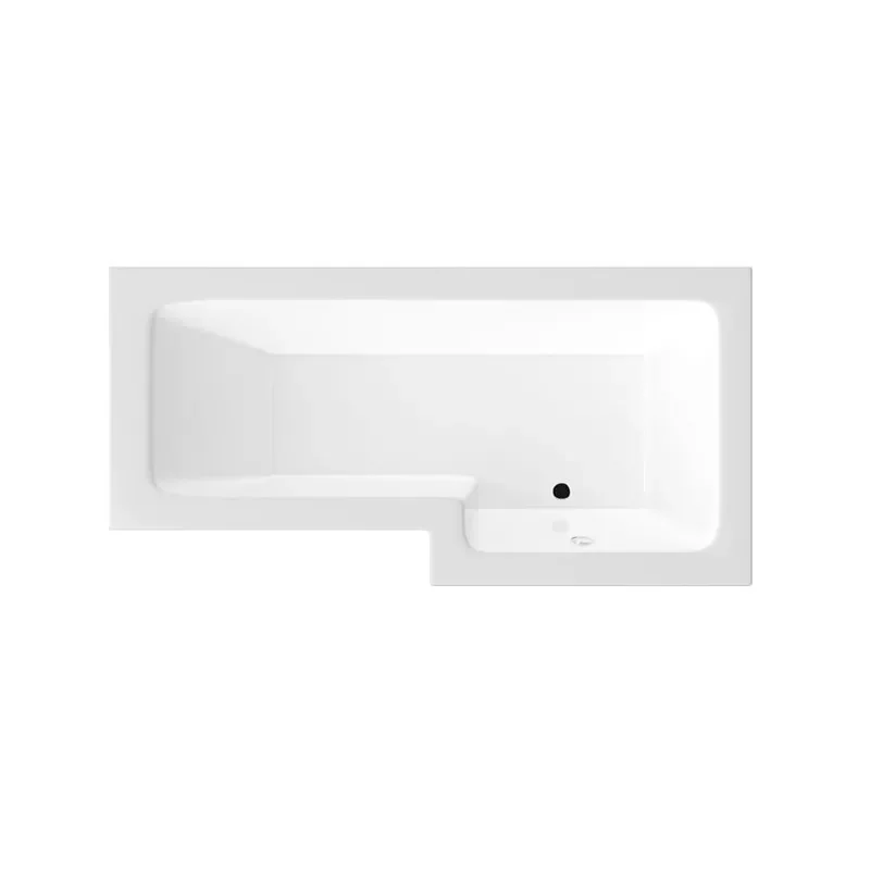 bc designs solidblue 1500 white l-shape bath rh