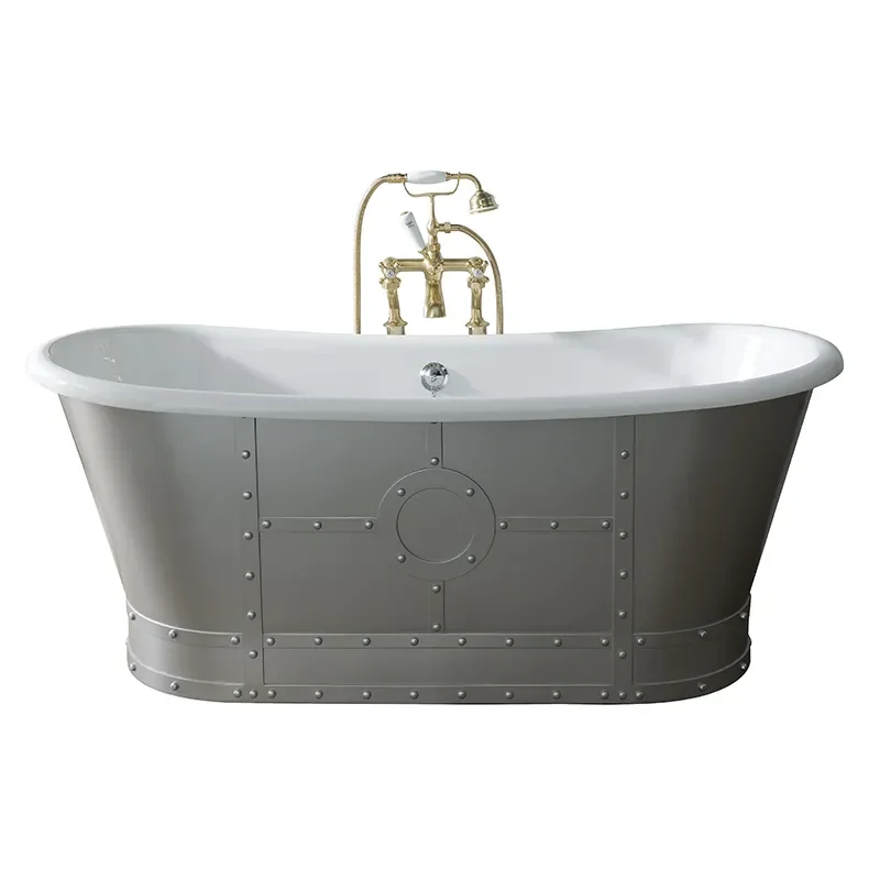 bc designs industrial freestanding grey 1700mm boat bath