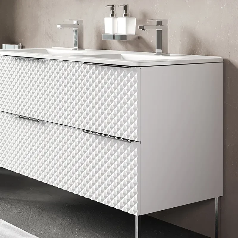 elvia 1200 White Vanity Unit white sink chrome handles