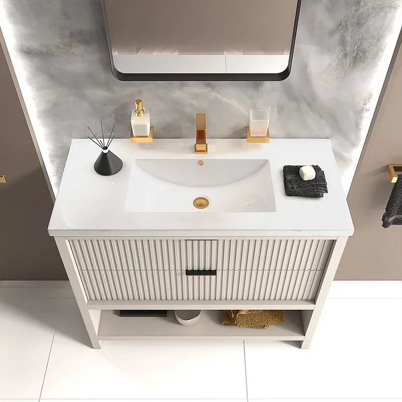 jasmine 1000mm floorstanding cashmere vanity unit gold handles