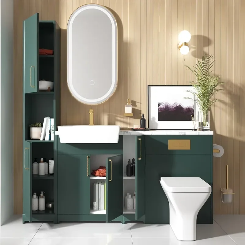 Front view of oliver gold 1700 green furniture tallboy suite
