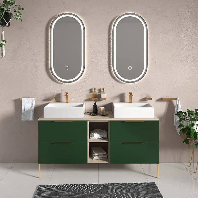 Alani 1500 Green Double Vanity Rectangular Sink