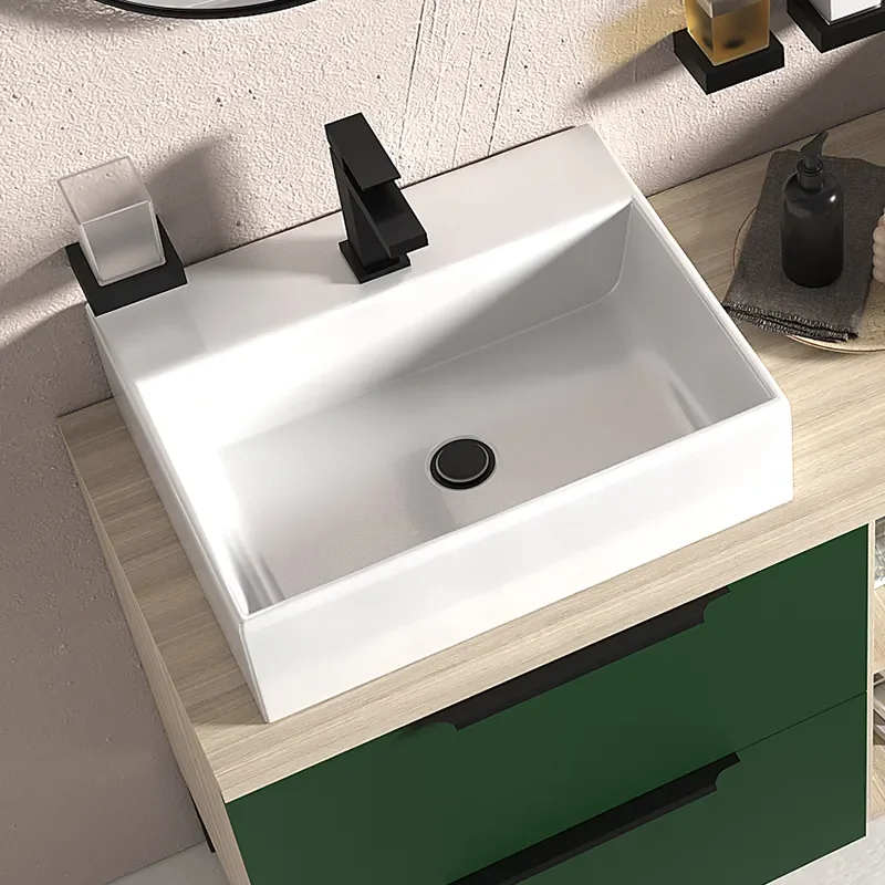 Alani 1500 Green Double Vanity Rectangular Sink