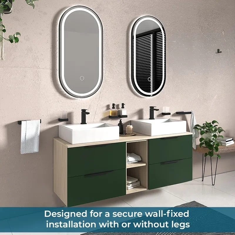 Alani 1500 Green Double Vanity Rectangular Sink