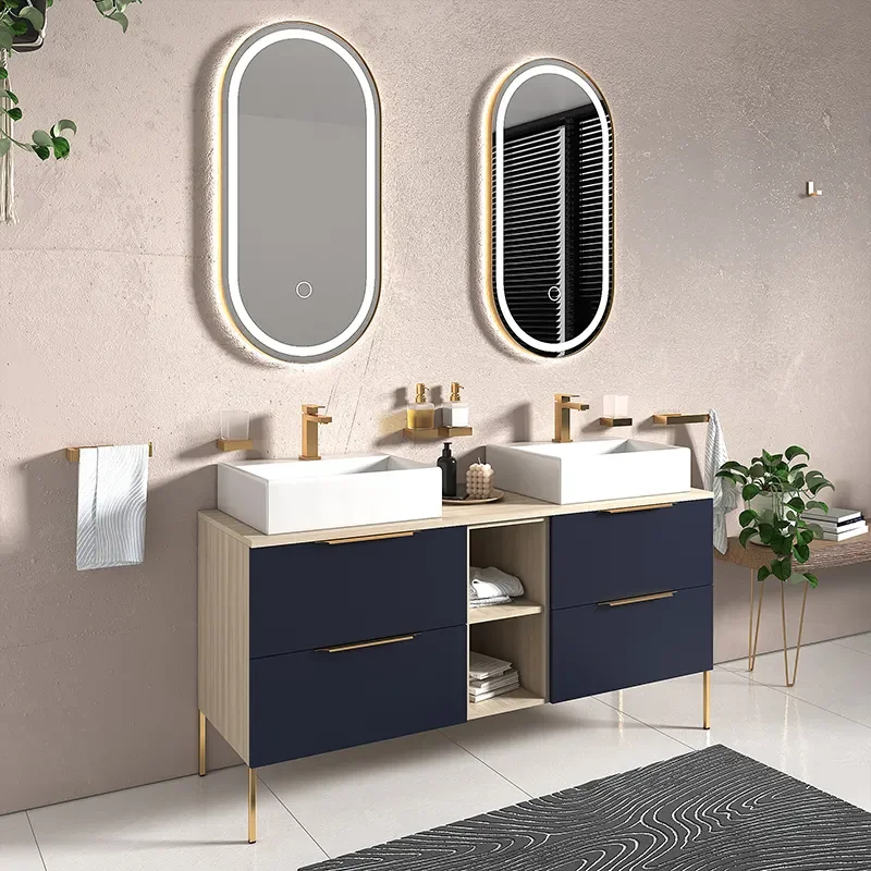 Alani 1500 Navy Blue Double Vanity Rectangular Sink