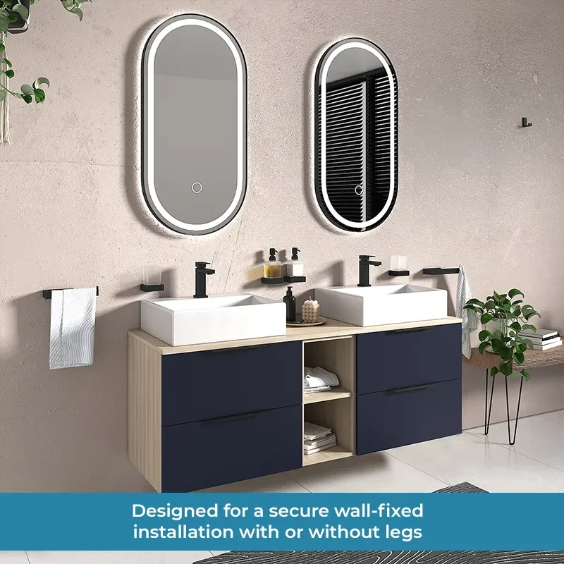 Alani 1500 Navy Blue Double Vanity Rectangular Sink