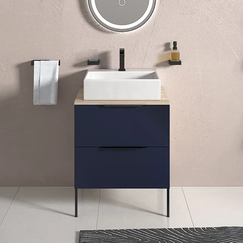 Alani 600 Navy Blue Vanity Rectangular Sink
