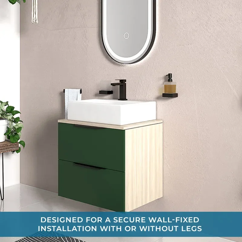 Alani 600 Green Vanity Rectangular Sink