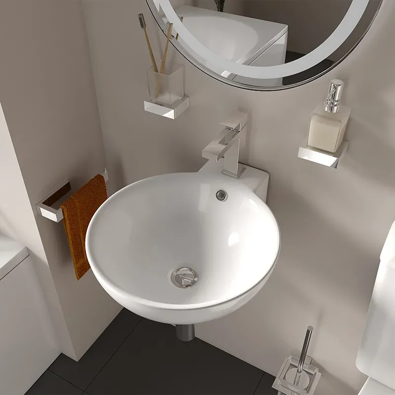 tesla petite bath suite basin toilet chrome