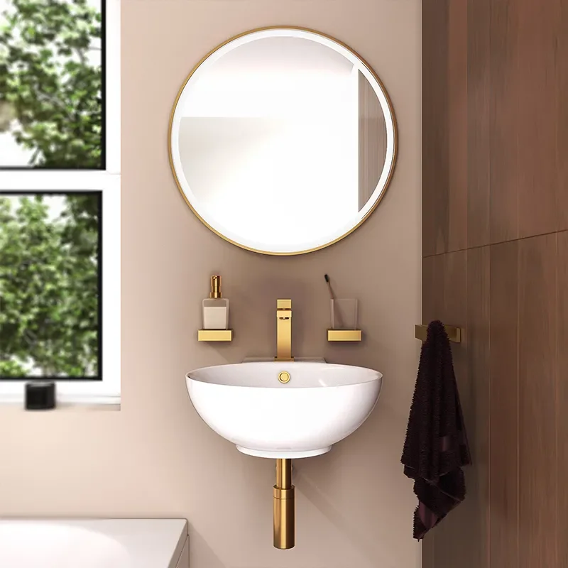 tesla petite bath suite basin toilet gold