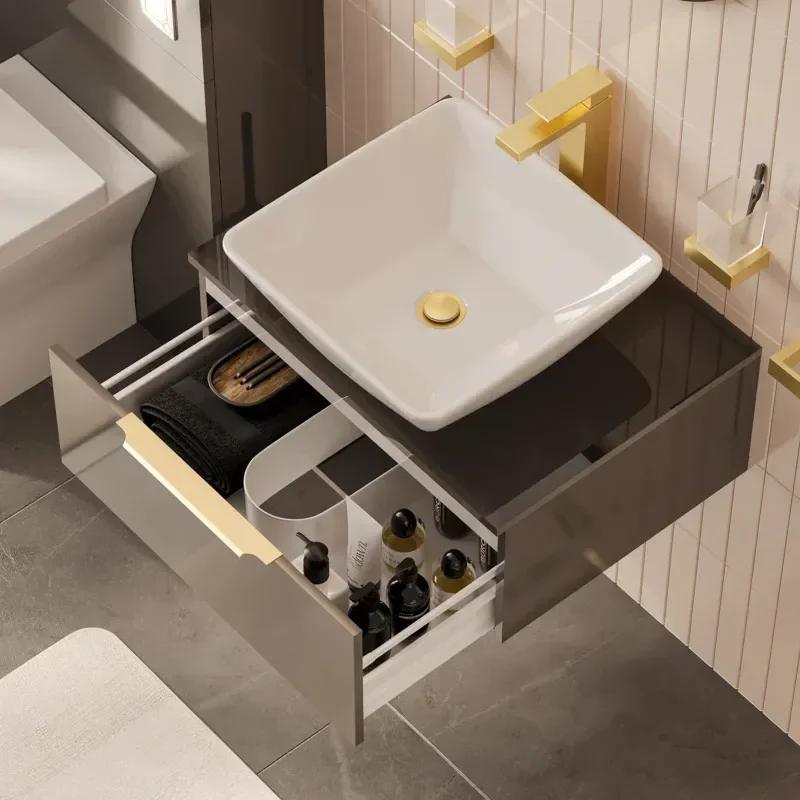 jivana small bath suite 600 grey vanity unit wc toilet gold
