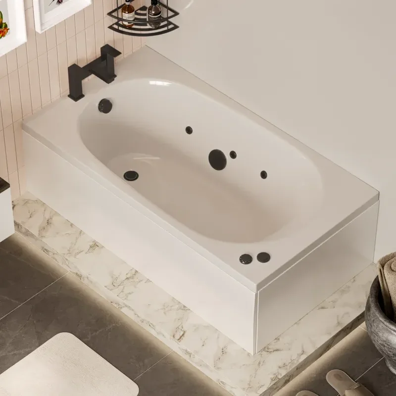 jivana small bath suite 600 white sink cabinet wc toilet black