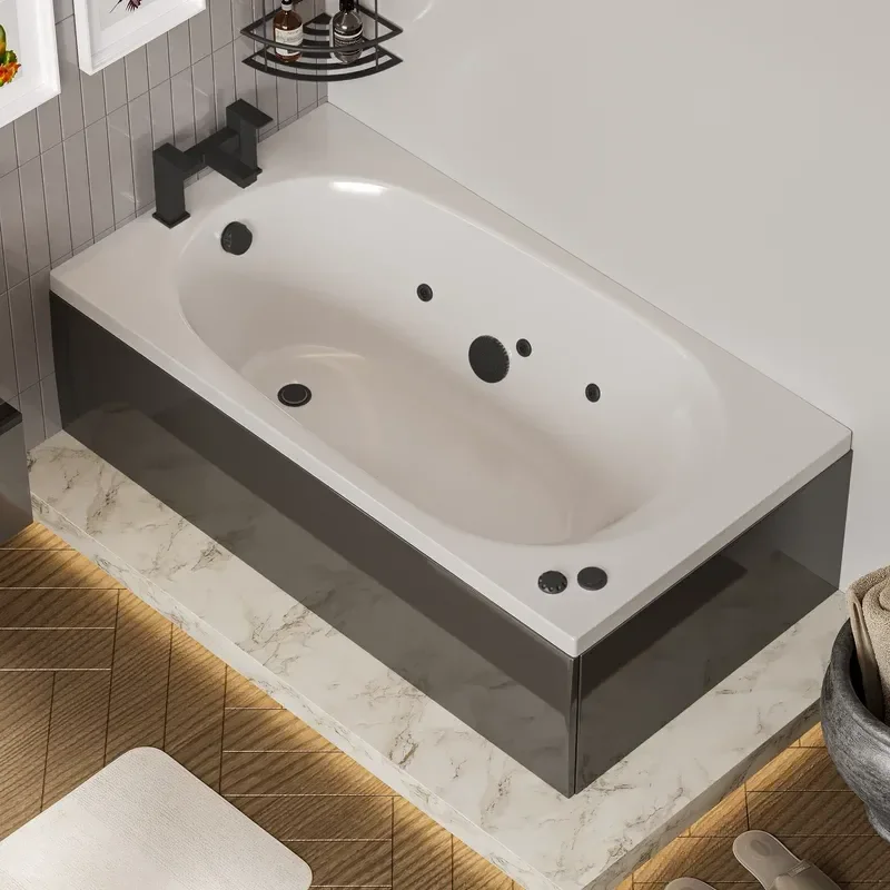 jivana small bath suite 600 grey sink cabinet wc toilet black