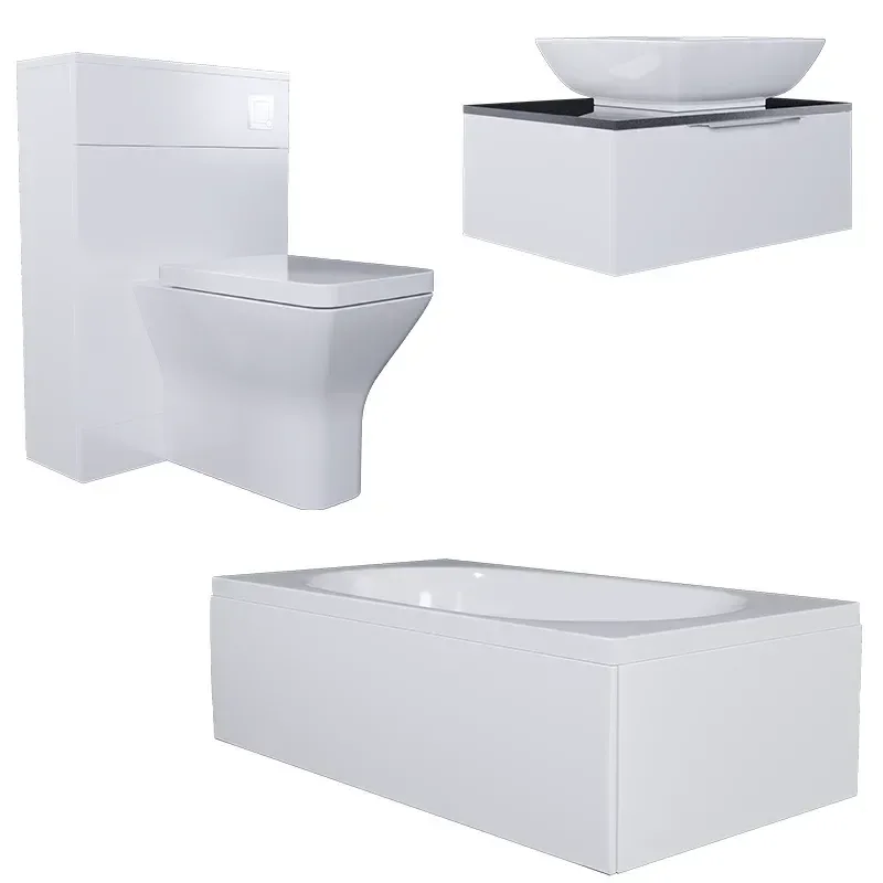jivana small bath suite 600 white vanity unit wc toilet chrome