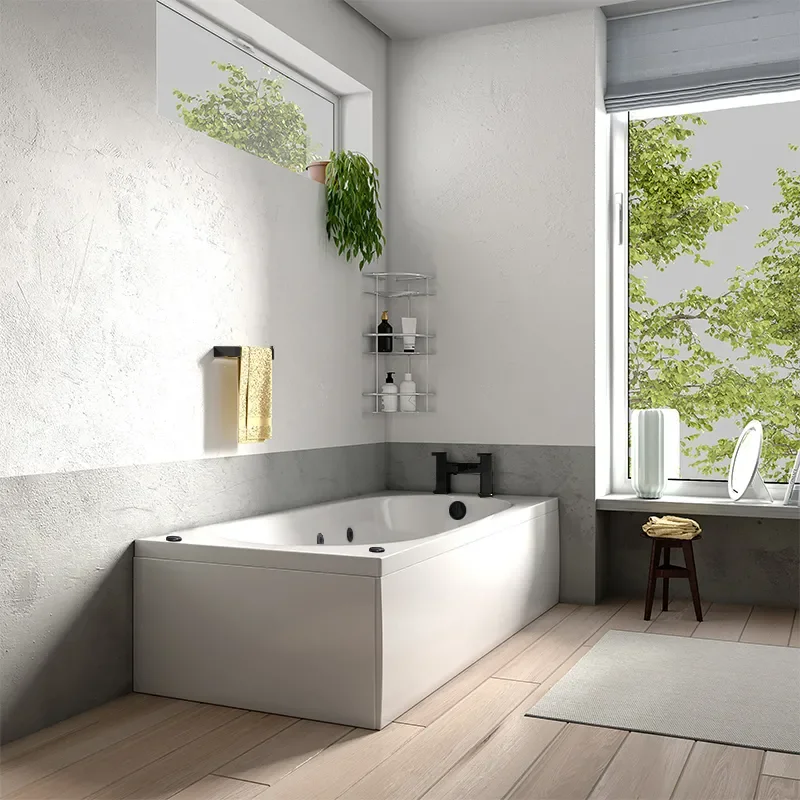mercury 1500x700 whirlpool bath black jets