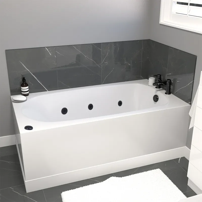 petite black hydro therapy straight bath with black jets 1400x700