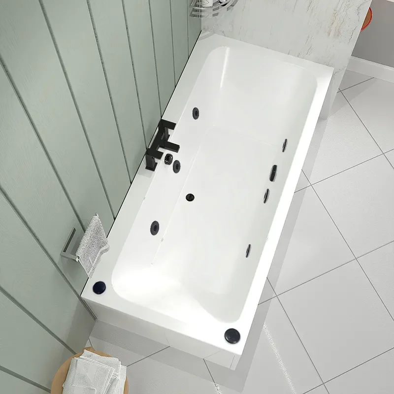 vernwy double ended 1600x800 regular black hydro jets whirlpool bath