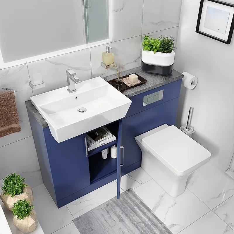 oliver 1200 navy blue fitted furniture chrome