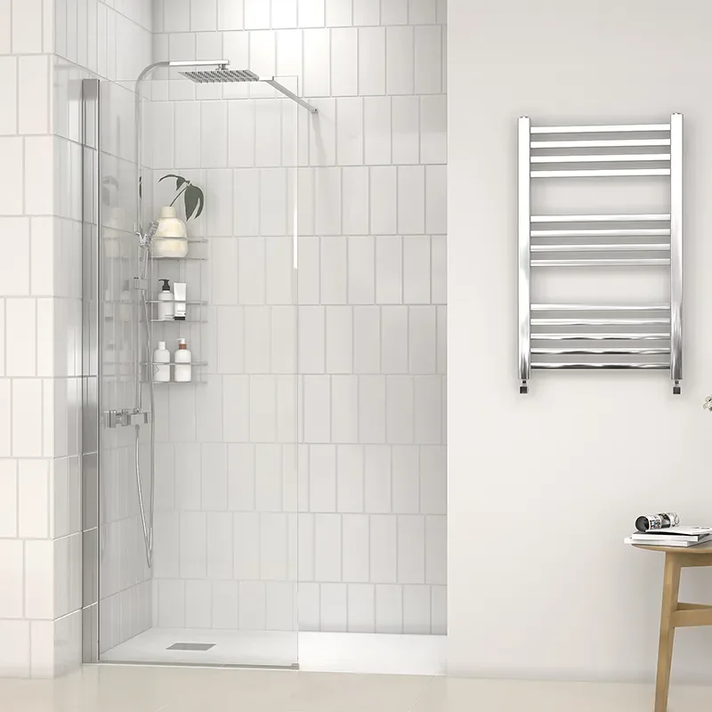 radiant 1200 walkin recess shower enclosure black tray
