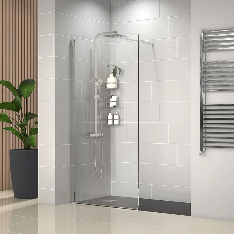 radiant 1500 walkin recess shower enclosure black tray
