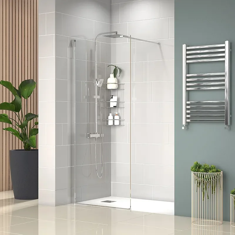 radiant 1500 walkin recess shower enclosure black tray
