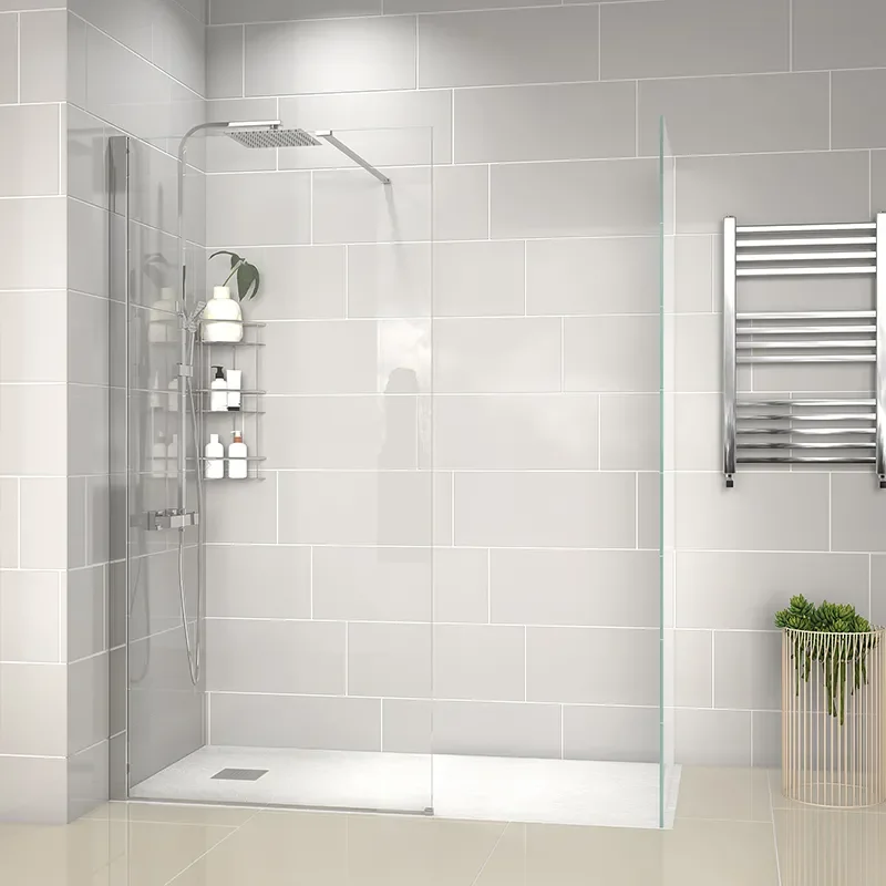 radiant 1600 walkin corner shower enclosure black tray