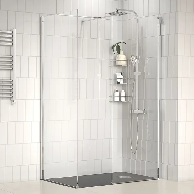 radiant 1200 walkin corner shower enclosure black tray