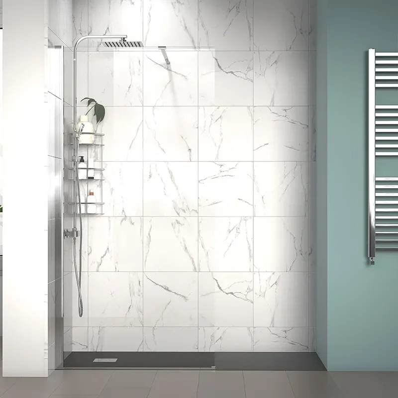 radiant 1600 walkin recess shower enclosure black tray