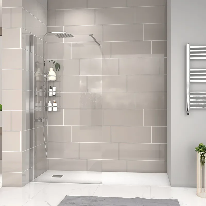 radiant 1800 walkin recess shower enclosure black tray