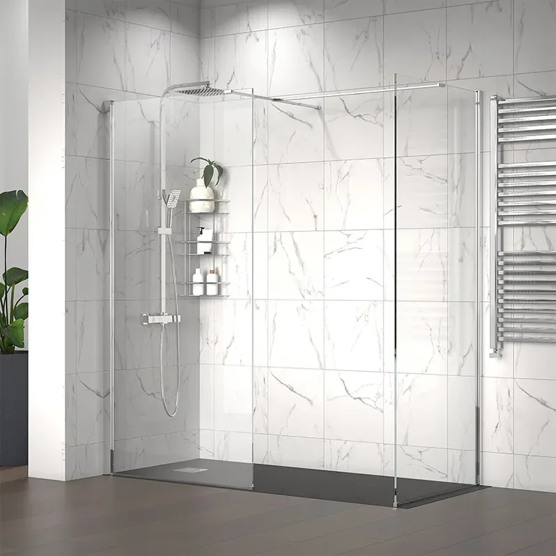 radiant 1800 walkin corner shower enclosure black tray