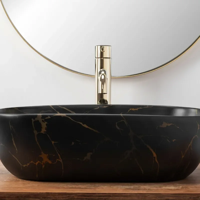 Bodine Matt Black Marble Counter Top Front View