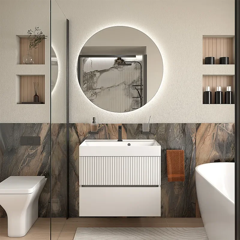 jasmine 700 white wall vanity unit with sink